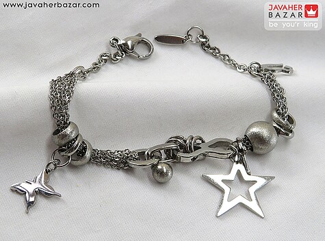 دستبند استیل طرح ستاره زنانه - 79607