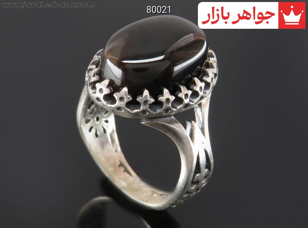انگشتر نقره عقیق یمنی جزع زیبا مردانه