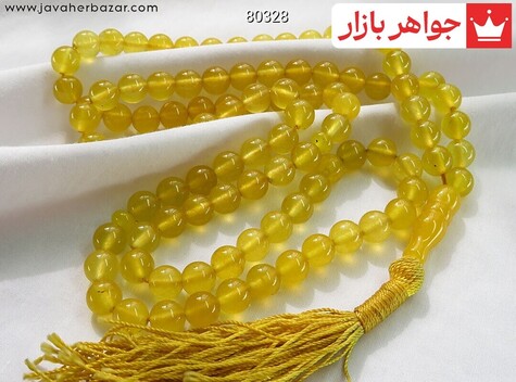 تسبیح جید 101 دانه زرد گرد شرف الشمس