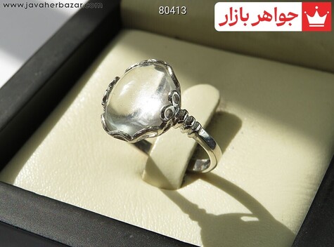 انگشتر نقره در نجف شفاف زنانه - 80413
