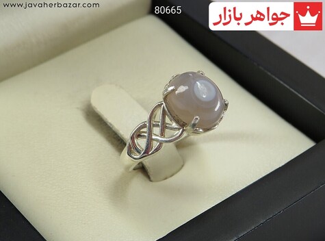 انگشتر نقره عقیق باباقوری زیبا زنانه - 80665