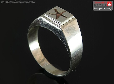 انگشتر نقره ستاره داوود مردانه به همراه حرز امام جواد - 80771