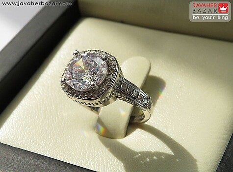 انگشتر نقره جواهری زیبا زنانه - 80912