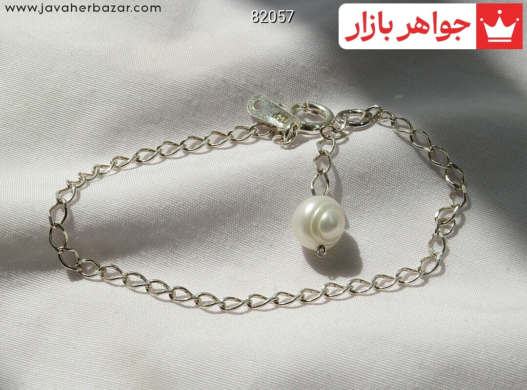 دستبند نقره مروارید زنانه دست ساز