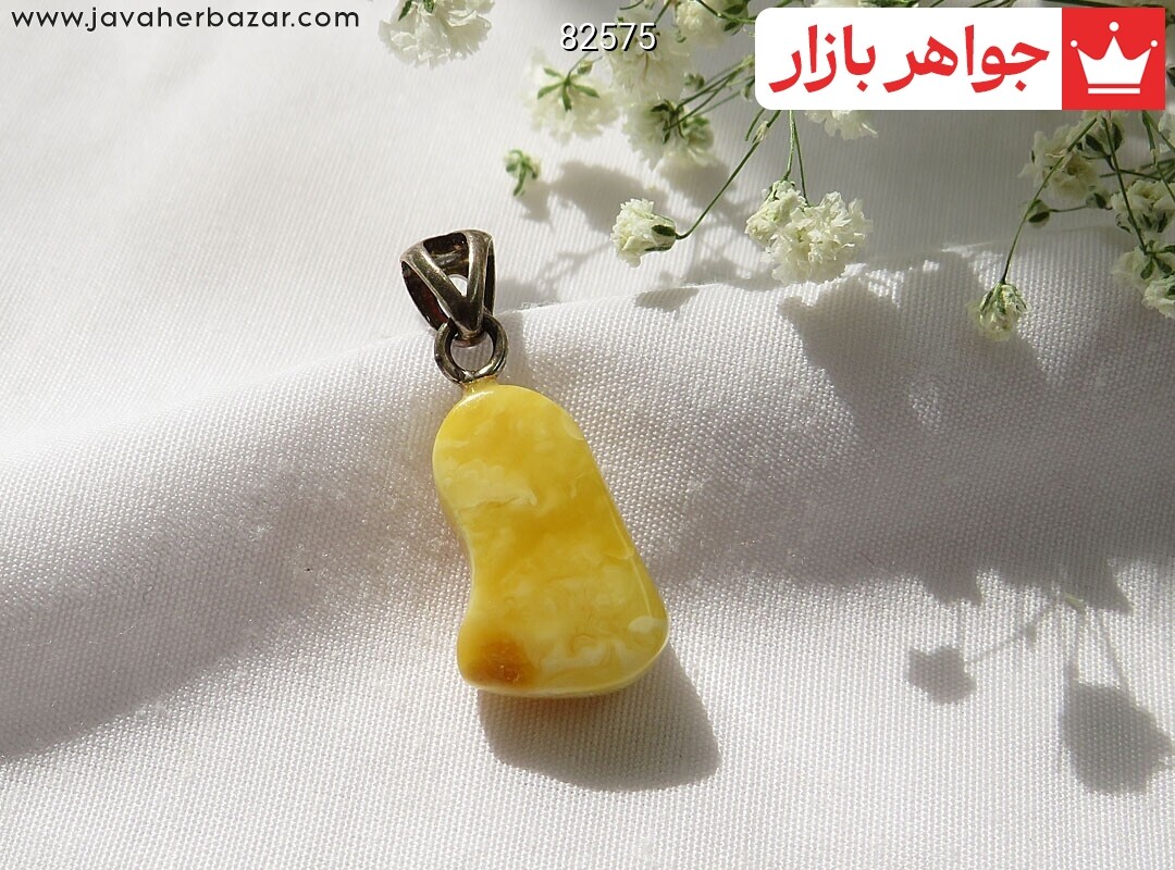 آویز نقره کهربا بولونی لهستان جذاب