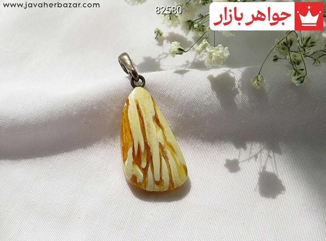 گردنبند نقره کهربا بولونی لهستان خوش نقش