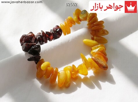 دستبند سنگی کهربا بولونی لهستان بی نظیر - 82602