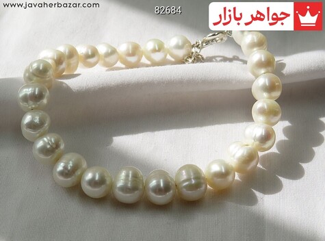 دستبند سنگی نقره مروارید طبیعی شیک زنانه - 82684