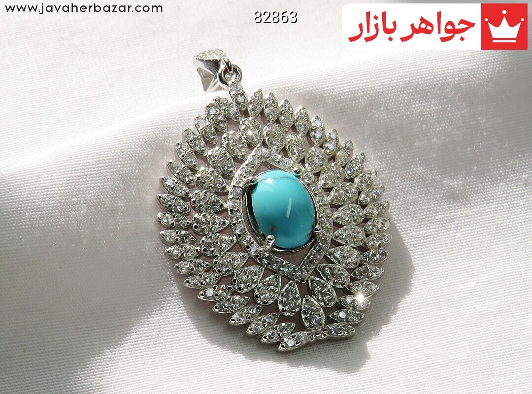 پلاک نقره فیروزه نیشابوری شیک