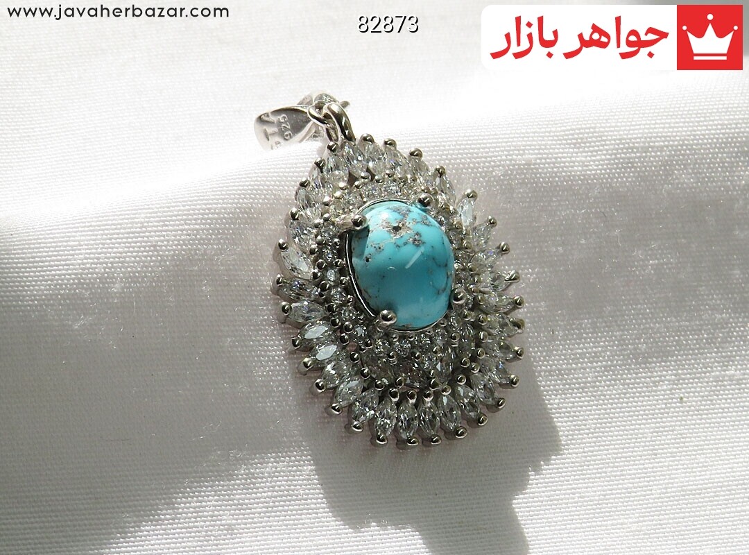 پلاک نقره فیروزه نیشابوری خوش طبع