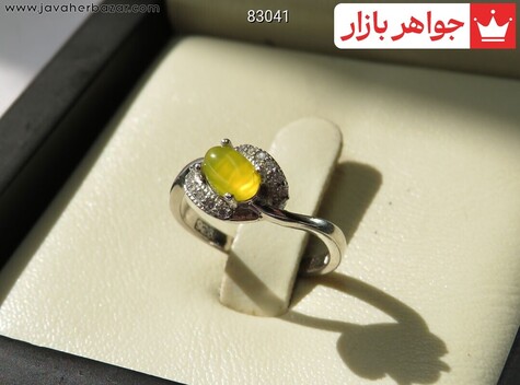 انگشتر نقره عقیق زرد شرف الشمس بچه گانه