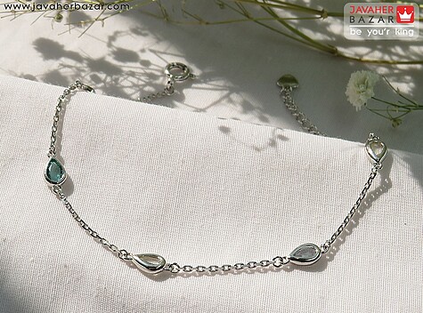 دستبند نقره اشکی زیبا زنانه ظریف - 84050