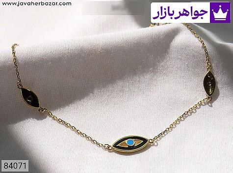 دستبند نقره زنانه دستبند نقره کره ای طرح چشم زنانه ظریف - 84071