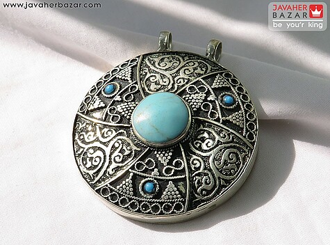 گردنبند فیروزه افغان ورشو گرد - 84314
