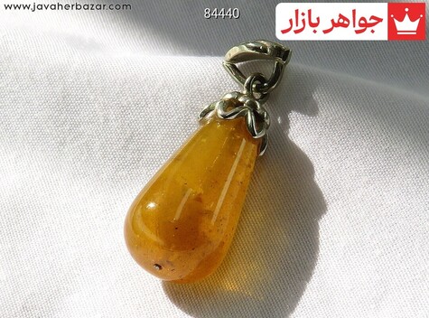 آویز نقره کهربا بولونی لهستان خاص - 84440