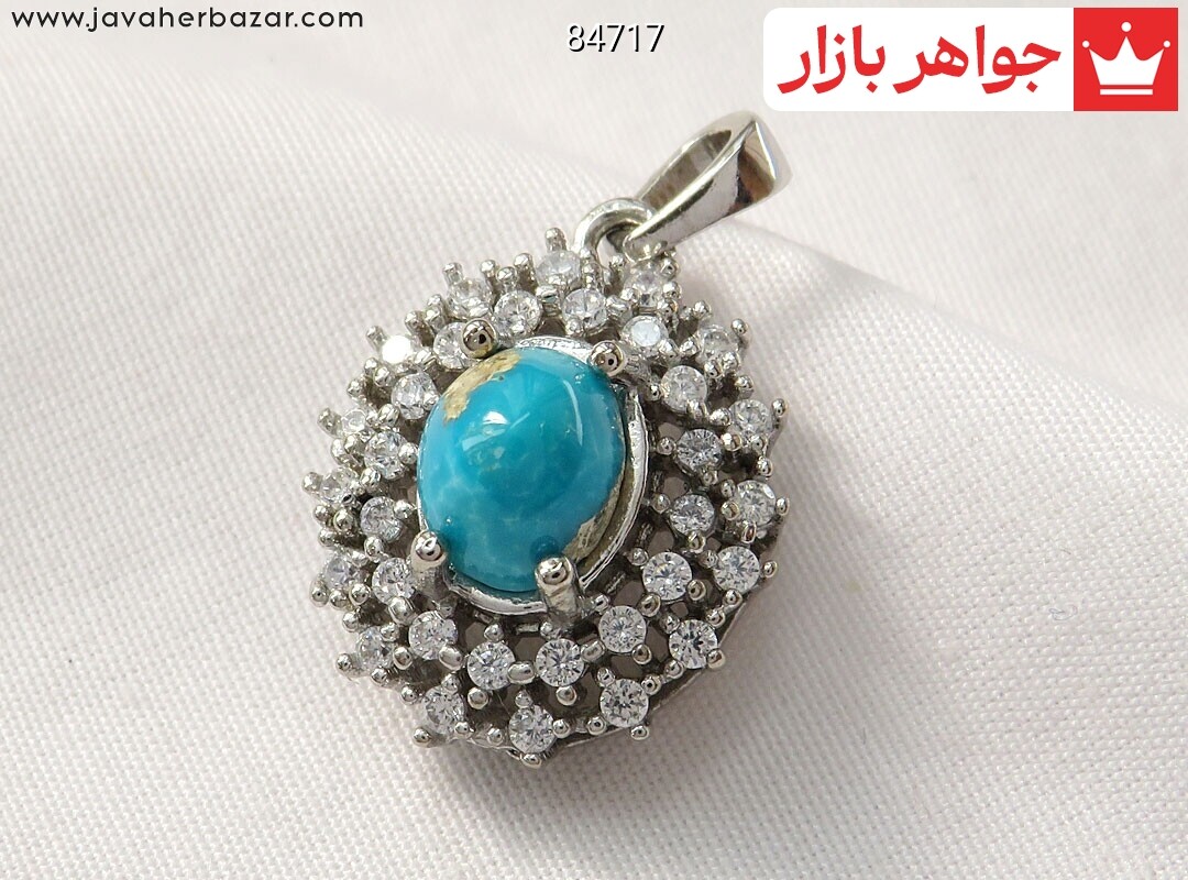 پلاک نقره فیروزه نیشابوری شیک