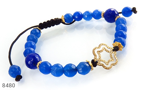 دستبند جید آبی تراش خوش رنگ زنانه - 8480