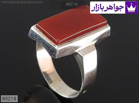 انگشتر عقیق مردانه انگشتر نقره عقیق طرح شکیبا مردانه - 85218
