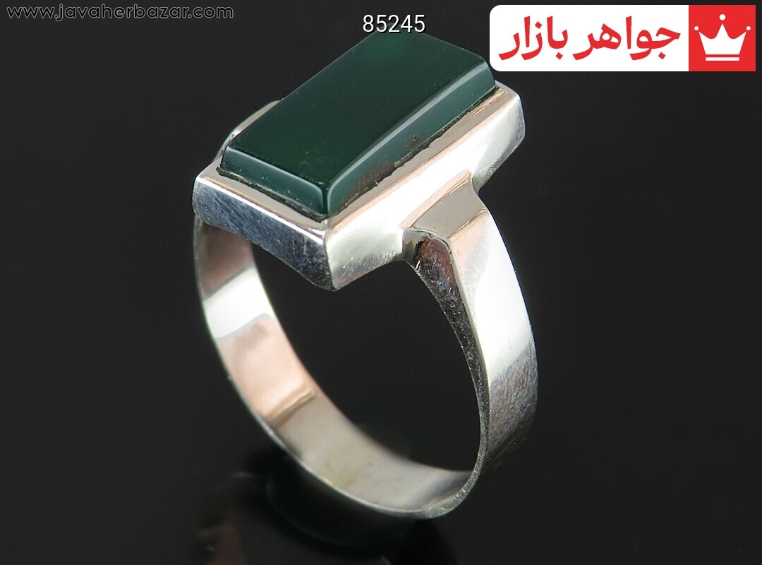 انگشتر نقره عقیق سبز طرح شکیبا مردانه به همراه حرز امام جواد