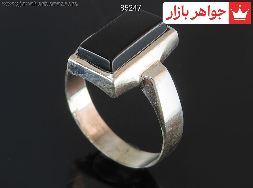 انگشتر نقره عقیق سیاه طرح شکیبا مردانه به همراه حرز امام جواد