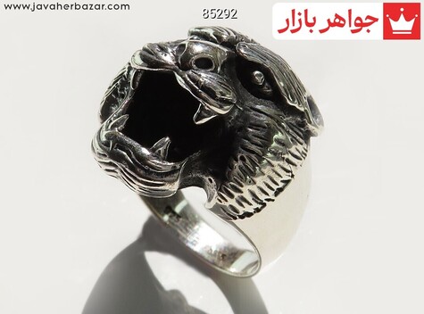 انگشتر نقره طرح ببر مردانه - 85292