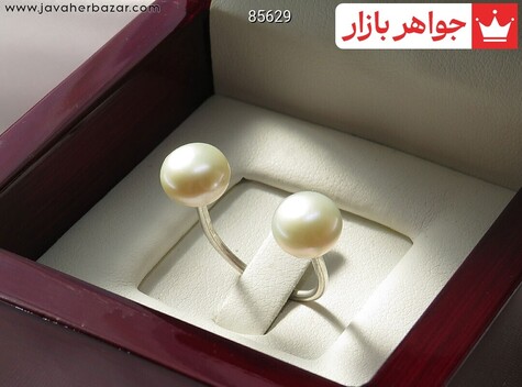 انگشتر مروارید زنانه انگشتر نقره مروارید مینیمال زنانه دست ساز - 85629