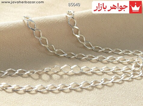 زنجیر نقره 55 سانتی طرح اسپرت - 85640