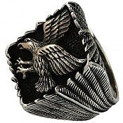انگشتر نقره طرح عقاب مردانه