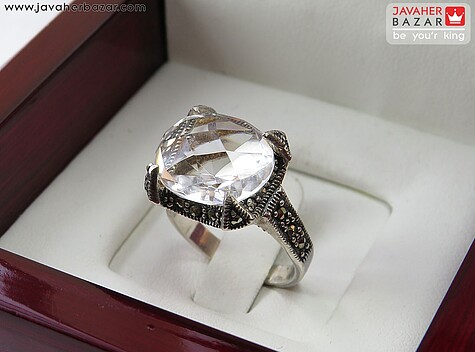 انگشتر نقره در نجف الماس تراش زنانه - 85997