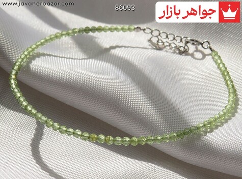 دستبند نقره زبرجد زیبا زنانه ظریف - 86093