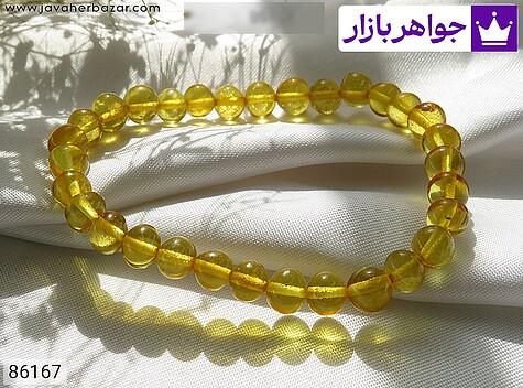 دستبند سنگی کهربا لیتوانی خوش تراش - 86167