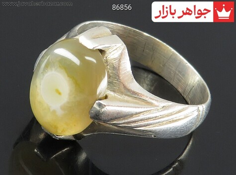 انگشتر نقره عقیق باباقوری چهارچنگ مردانه - 86856