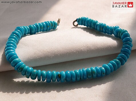 دستبند سنگی فیروزه دامغان ارزشمند زنانه رنگ تقویت شده - 87115