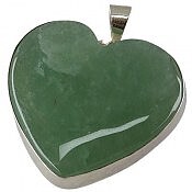 مدال نقره آونتورین سبز قلبی درشت دست ساز