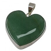پلاک نقره آونتورین سبز طرح قلب دست ساز