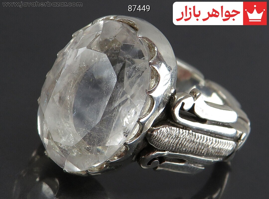 انگشتر نقره در نجف الماس تراش خاص مردانه دست ساز