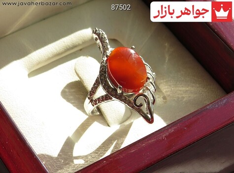 انگشتر نقره عقیق یمنی جذاب زنانه - 87502