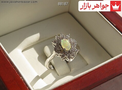 انگشتر نقره اپال جذاب زنانه - 88187