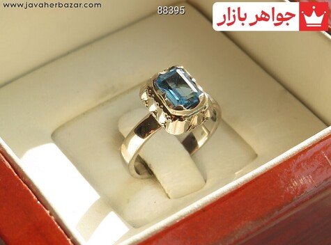 انگشتر نقره توپاز بی نظیر زنانه دست ساز - 88395