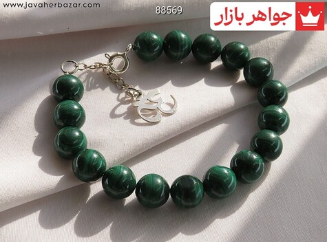 دستبند نقره مالاکیت آویز نقره شیک - 88569