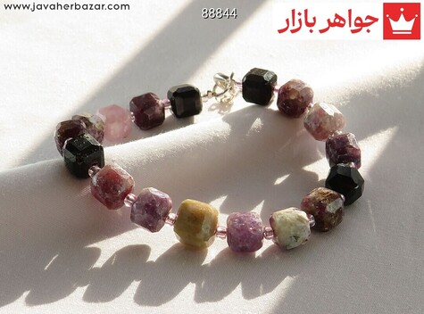دستبند سنگی نقره تورمالین جذاب زنانه - 88844