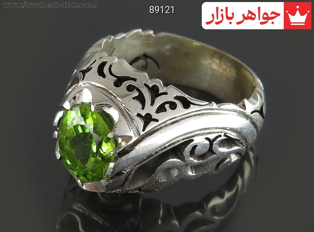 انگشتر نقره زبرجد ارزشمند مردانه دست ساز