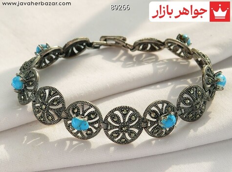 دستبند نقره فیروزه نیشابوری ارزشمند زنانه - 89266