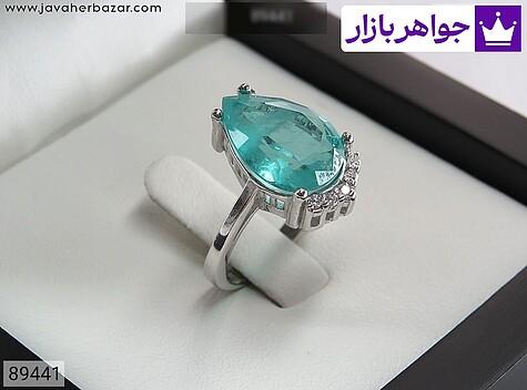 انگشتر نقره تریپلت سنتاتیک اشکی زنانه - 89441