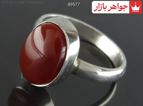 انگشتر نقره عقیق یمنی کلاسیک مردانه - 89577