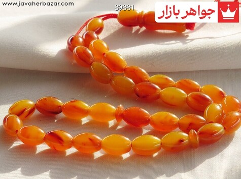 تسبیح 33 دانه کهربا پودری خوشرنگ - 89881