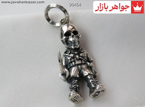 آویز نقره طرح اسکلت - 90464