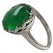 انگشتر نقره عقیق سبز زنانه