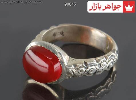 انگشتر نقره عقیق یمنی زیبا مردانه - 90845