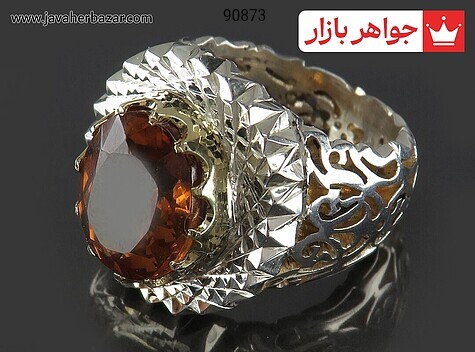 انگشتر نقره الکساندریت زولتانایت فاخر مردانه دست ساز - 90873